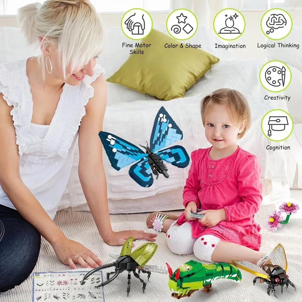 Insects Building Set for Adults Kids,The Insect Collection Building Toys,Bug Dis